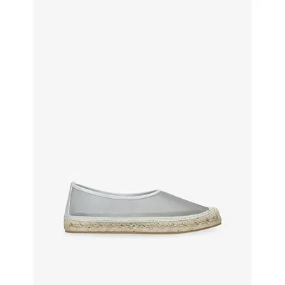 Dear Frances Womens Grey Vespa Mesh And Leather Espadrille Flats Eur 40 / 7 Uk In Gray