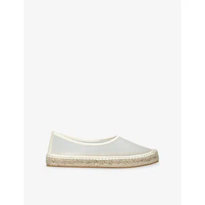 Dear Frances Womens White Vespa Mesh And Leather Espadrille Flats Eur 37.5 / 4.5 Uk