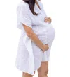 Dear Georgie Buttoned Kaftan In Swiss Dot In Multi