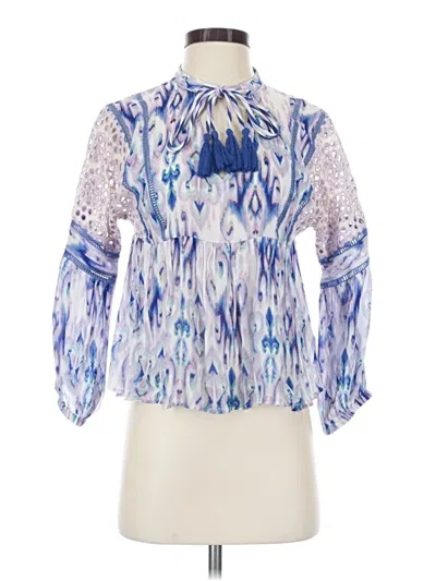 Pre-owned Dear John 3/4 Sleeve Blouse In Blue