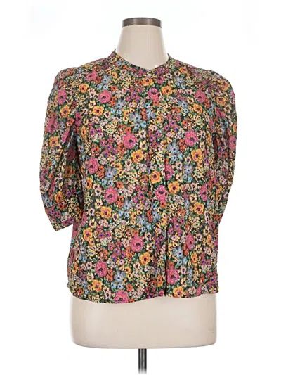 Pre-owned Dear John 3/4 Sleeve Blouse In Brown