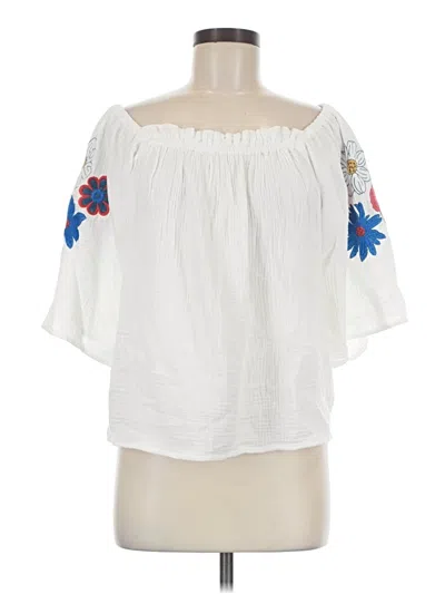 Pre-owned Dear John 3/4 Sleeve Blouse In White