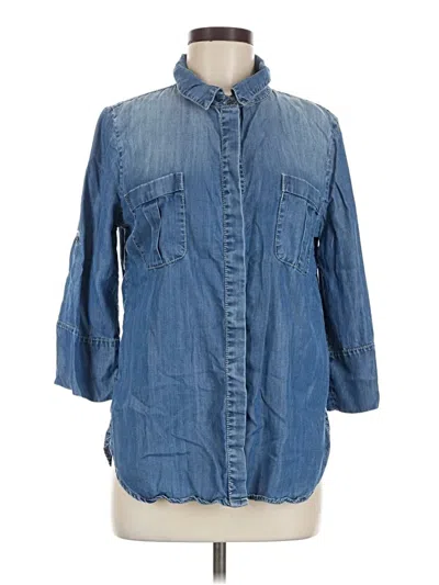 Pre-owned Dear John 3/4 Sleeve Button Down Shirt In Blue