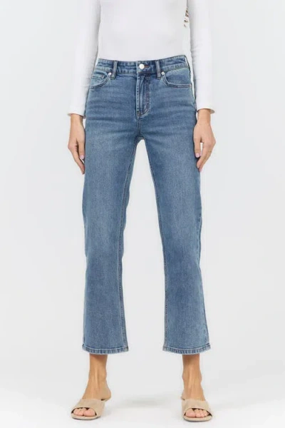 Dear John Anika Mid Rise Ankle Straight Jeans In Blue