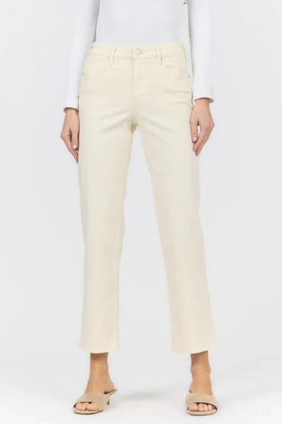 Dear John Anika Mid Rise Ankle Straight-leg Jeans In Neutral