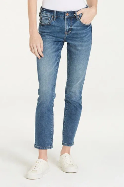 Dear John Blaire Mid Rise Slim Straight Jeans In Blue