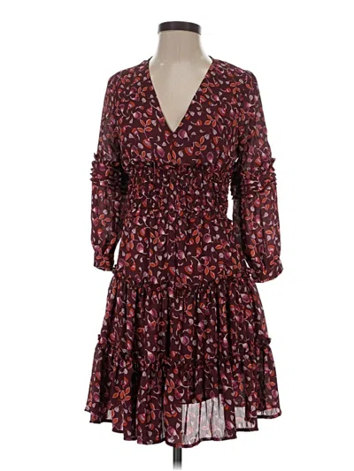 Pre-owned Dear John Casual Dress In Burgundy