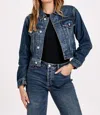Dear John Denim Abigail Classic Cropped Denim Jacket In Medium Wash In Multi