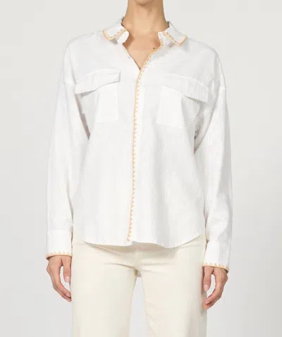 Dear John Denim Adrianna Button-up Top In White