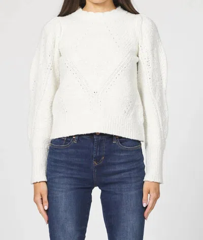 Dear John Denim Aliza Puff Sleeve Sweater In White