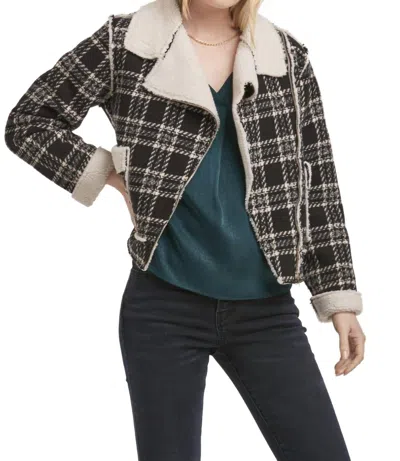 Dear John Denim Alvie Relaxed Fit Jacket In Black White Plaid