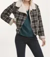 Dear John Denim Alvie Relaxed Fit Jacket In Black White Plaid In Multi