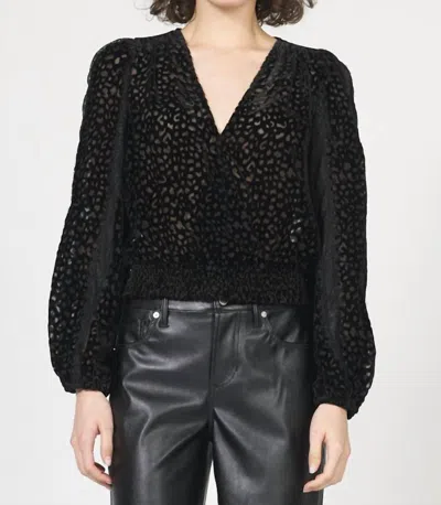 Dear John Denim Ambre Long Sleeve Blouse In Black Leopard