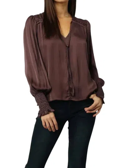 Dear John Denim Amelia V Neck Blouse In Dark Oak