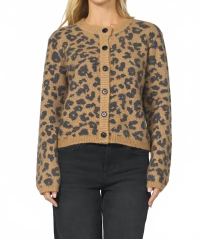 Dear John Denim Amina Cardigan Sweater In Leopard In Multi