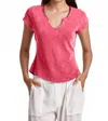 Dear John Denim Anaya Slub Tee In Viva Magenta In Red