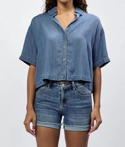 DEAR JOHN DENIM ANSEL DENIM TOP IN IMPERIAL BLUE