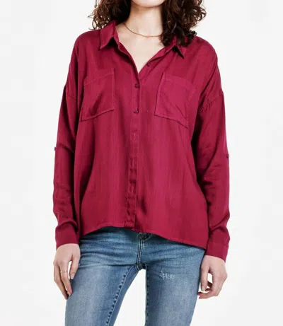 Dear John Denim Arianna Long Sleeve Top In Purple Potion In Burgundy