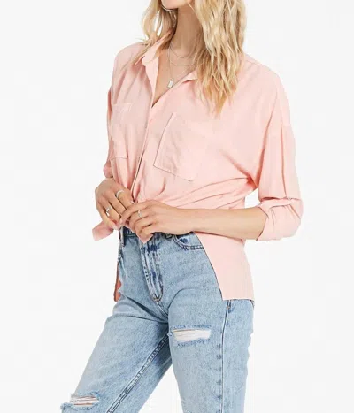 Dear John Denim Arianna Tie Front Top In Apricot Blush In Pink