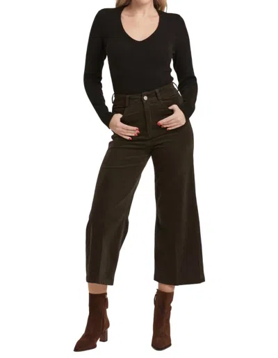 Dear John Denim Audrey Corduroy Wide Leg Pant In Forest Pine In Multi