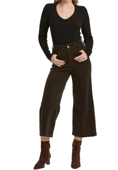 Dear John Denim Audrey Cropped Corduroy In Olive Green
