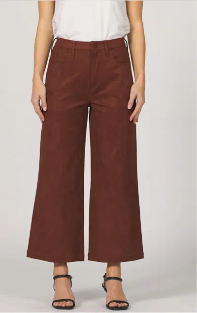 Dear John Denim Audrey Faux Suede Pants In Espresso In Burgundy