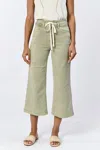 Dear John Denim Audrey Wide Leg Cropped Jeans In Sage In Gray