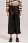 Dear John Denim Audrey High Rise Cropped Vegan Leather Pants In Black In Black