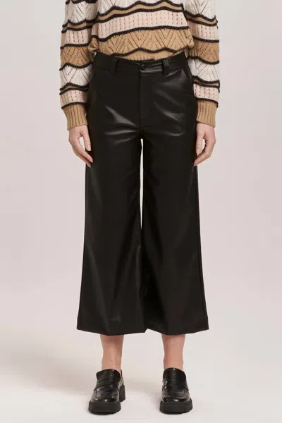 Dear John Denim Audrey High Rise Cropped Vegan Leather Pants In Black