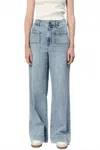 Dear John Denim Audrey High Rise Wide Leg Jean In Zurie In Blue