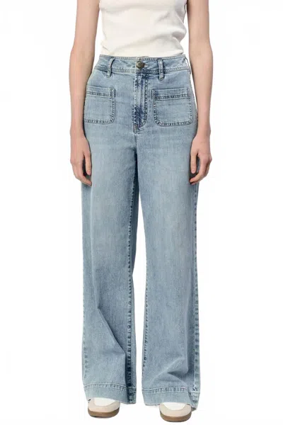 Dear John Denim Audrey High Rise Wide Leg Jean In Zurie In Blue