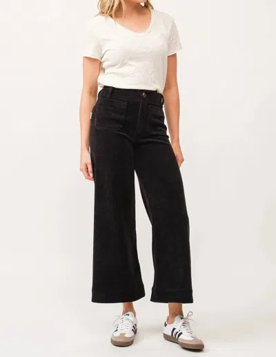 Dear John Denim Audrey High Rise Wide Leg Pants In Black Chenille In Multi