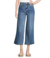 Dear John Denim Audrey Stretch Denim Cropped Wide Leg Jeans In Blue In Blue