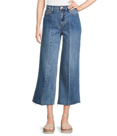 Dear John Denim Audrey Stretch Denim Cropped Wide Leg Jeans In Blue In Blue