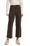 Dear John Denim Audrey Super High Rise Cropped Wide Leg Jeans In Ground Coffee