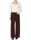 Dear John Denim Audrey Wide Leg Corduroy Pants In Cappuccino In Brown