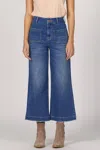 Dear John Denim Audrey Wide Leg Crop Jean In Nevis In Blue