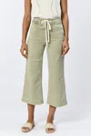Dear John Denim Audrey Wide Leg Cropped Jeans In Sage In Gray