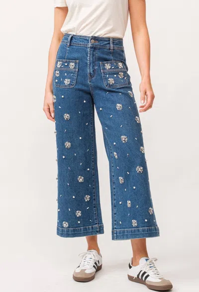 Dear John Denim Audrey Wide Leg Jeans In Embellished