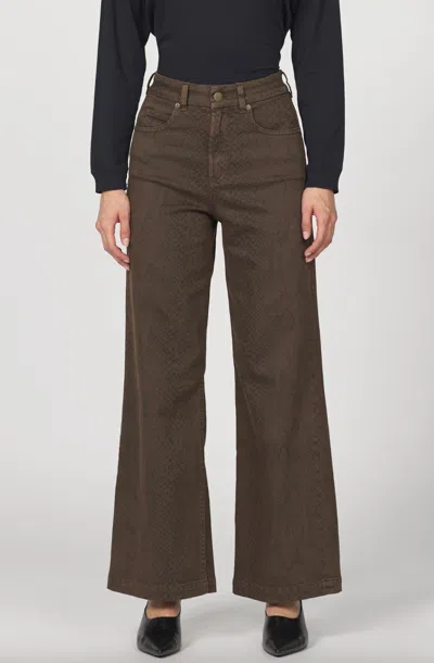 Dear John Denim Audrey Wide Leg Jeans In Python In Brown