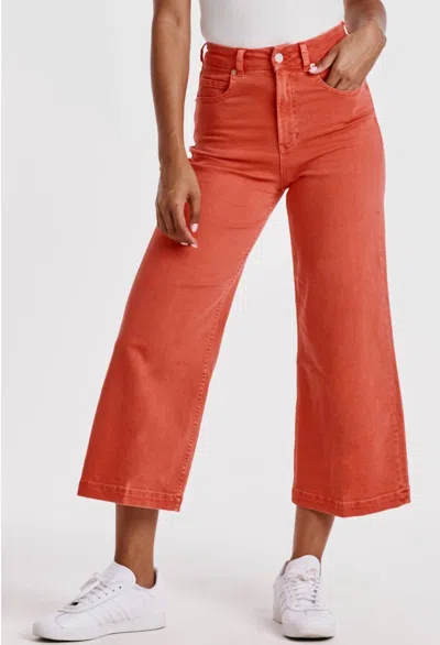 Dear John Denim Audrey Wide Leg Pants In Radiant Red In Multi