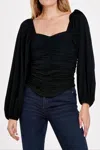 Dear John Denim Baldwin Ruched Top In Black In Black