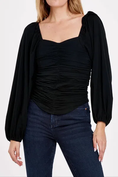 Dear John Denim Baldwin Ruched Top In Black