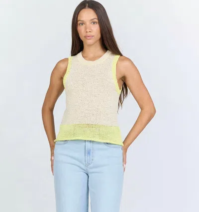 Dear John Denim Sweater Tank In Wax Yellow Stripe In Green