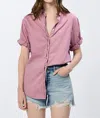 Dear John Denim Benning Short Sleeve Poplin Shirt In Lilas