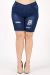 Dear John Denim Bermuda Frayed Shorts In Denim In Multi