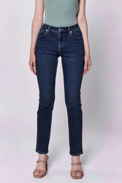 Dear John Denim Blaire Ankle Slim Straight Leg Jeans In Riviera In Blue