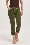 Dear John Denim Blaire High Rise Ankle Slim Straight Jeans In Pine In Green