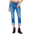 Dear John Denim Blaire Cuffed High Waist Jeans In West Tucson In Blue