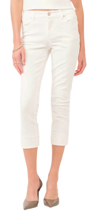 Dear John Denim Blaire Cuffed Straight Jean In White